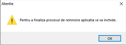 mesaj repornire aplicatie